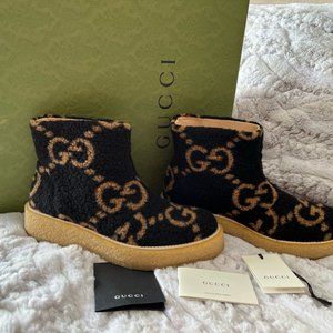 Gucci GG Wool Effect Ankle Boots